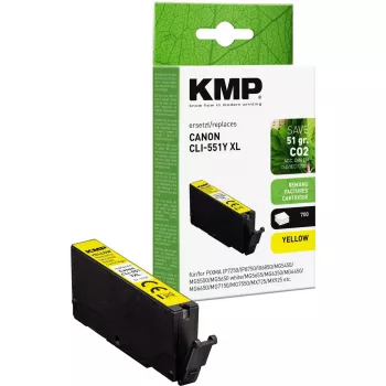 Cartucho de tinta KMP substituto para Canon CLI-551 Y XL – amarelo, alta autonomia