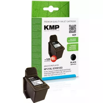 Cartucho KMP HP C9351AE Nr.21 preto 520 pág. H29 recarregado