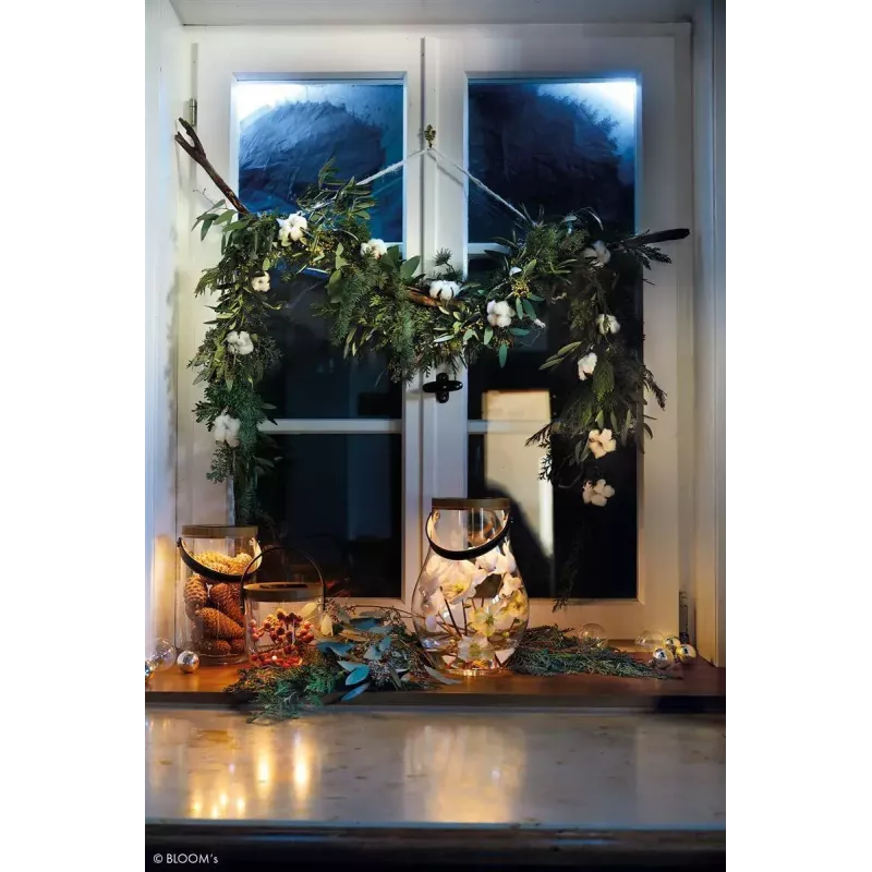 Candeeiro de mesa Krinner LUMIX Deco Glass Basic LED transparente bambu vidro