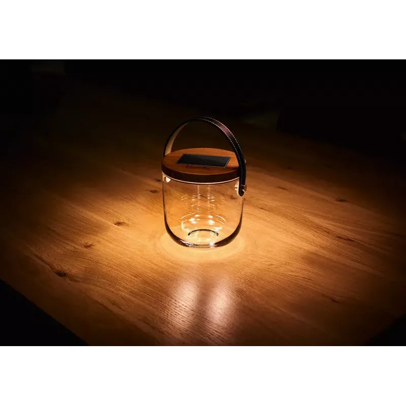 Candeeiro de mesa Krinner LUMIX Deco Glass Basic LED transparente bambu vidro