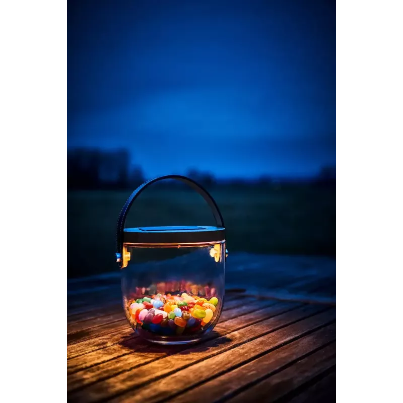 Candeeiro de mesa Krinner LUMIX Deco Glass Basic LED transparente bambu vidro