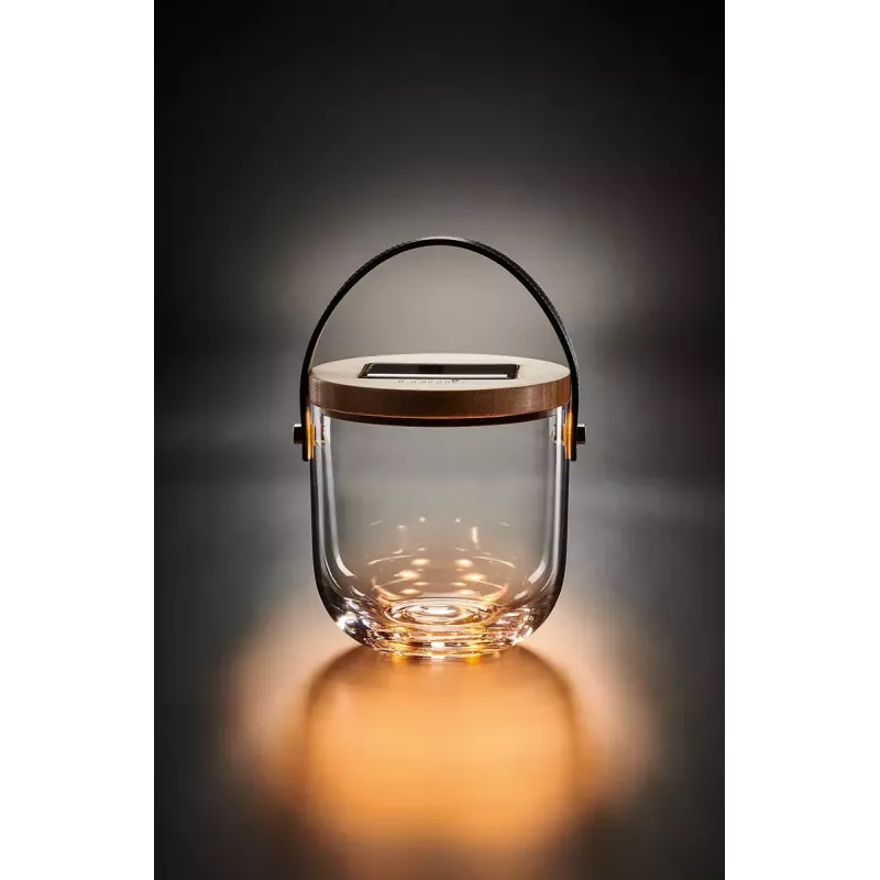 Candeeiro de mesa Krinner LUMIX Deco Glass Basic LED transparente bambu vidro