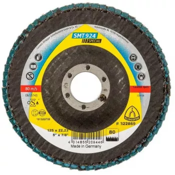 Disco de lamelas de lixa KLINGSPOR SMT 924 125x22,23 mm grão 80
