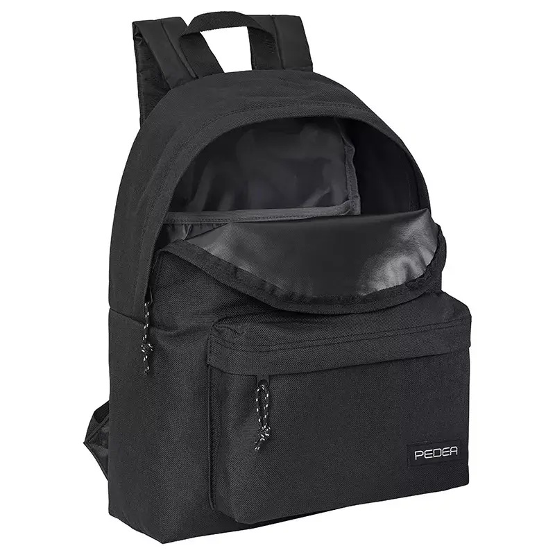 Mochila PEDEA Style para dispositivos até 33,8 cm (13,3 polegadas), Preto, 1 bolso frontal, pega de transporte, alça de ombro