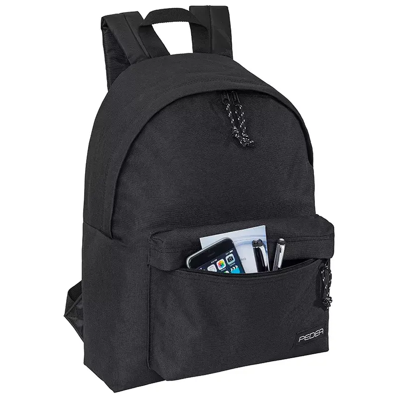 Mochila PEDEA Style para dispositivos até 33,8 cm (13,3 polegadas), Preto, 1 bolso frontal, pega de transporte, alça de ombro