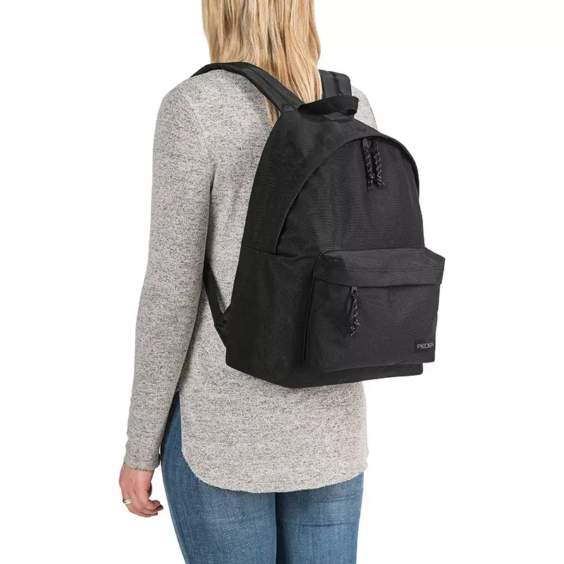 Mochila PEDEA Style para dispositivos até 33,8 cm (13,3 polegadas), Preto, 1 bolso frontal, pega de transporte, alça de ombro