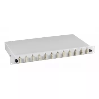 Caixa de fusão parcialmente montada SC OM4 expansível 12 adaptadores EFB Elektronik B61203.12OM4