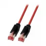 Cabo de rede EFB Elektronik K8048PUI10 Cat6a S/FTP (S-STP) 10 m RJ-45 contactos banhados a ouro, preto/vermelho