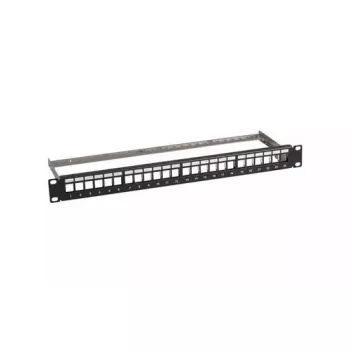 Patch panel 1U EFB Elektronik B37200100TS.24 — 10GBase-T, 10 Gigabit Ethernet, RJ-45, preto, 482,6 mm de largura