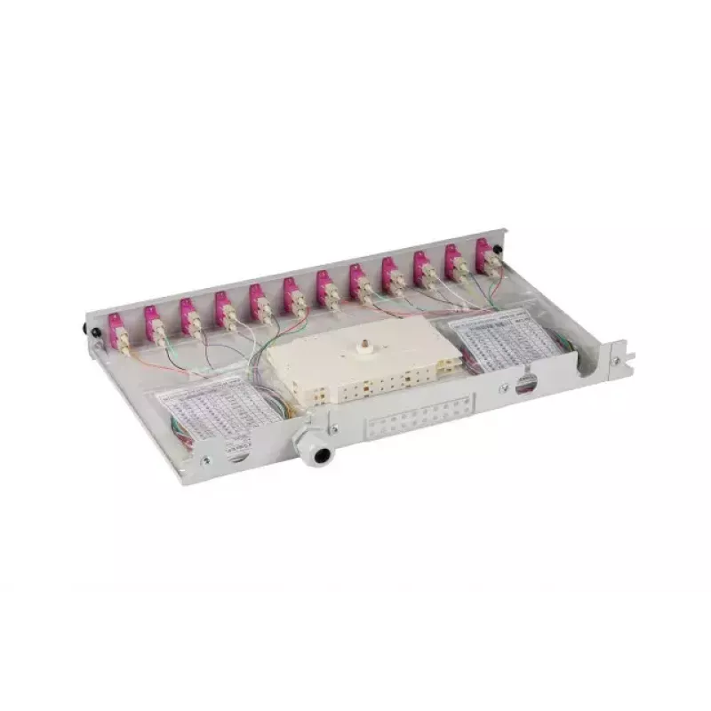 EFB Elektronik B71203L12OM4 caixa de emenda de fibra ótica, SC 50/125 µm OM4, 12 pigtails/6 acopladores, extraível