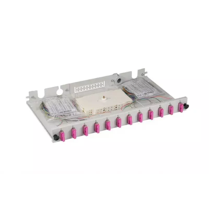 EFB Elektronik B71203L12OM4 caixa de emenda de fibra ótica, SC 50/125 µm OM4, 12 pigtails/6 acopladores, extraível
