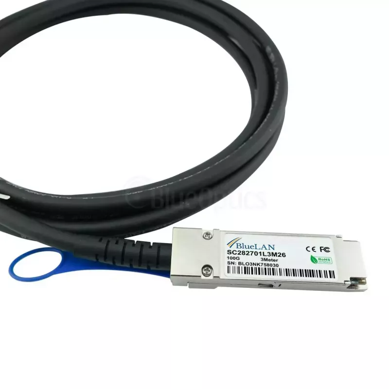 Cabo de rede BlueOptics Q28-4S28-DAC-2M-PS-BL QSFP28 4 x SFP28 InfiniBand 2 m preto