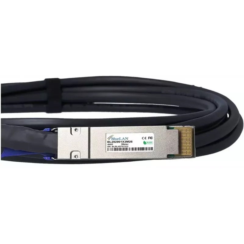 Cabo de fibra ótica InfiniBand BlueOptics QDD-400-CU2M-BL 2 m QSFP-DD preto