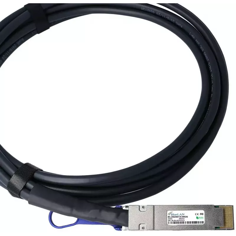 Cabo de fibra ótica InfiniBand BlueOptics QDD-400-CU2M-BL 2 m QSFP-DD preto