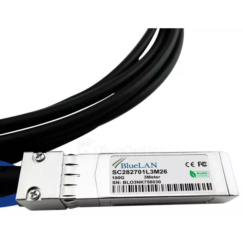 Cabo InfiniBand/fibra ótica BlueOptics XQ+BC0003-XS+-BL 3 m QSFP28 4xSFP28 macho/macho