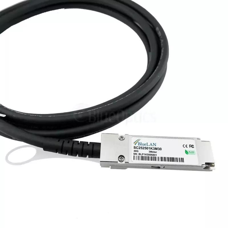 Cabo DAC BlueOptics EQPC40PC030C0100-BL QSFP InfiniBand 3 m preto
