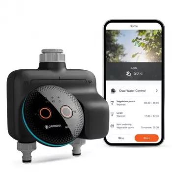 Controlo de água smart home GARDENA Wireless 19034-20 — Bluetooth, a pilhas (AA), preto