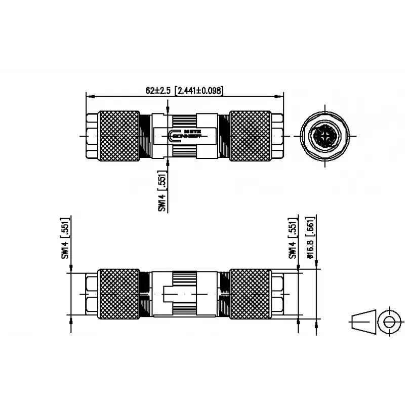 Conector de cabo BTR NETCOM 130863-02-E