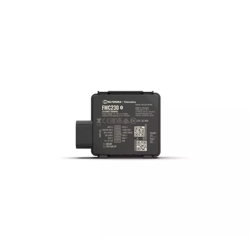 Rastreador GPS Teltonika FMC230 à prova de água LTE CAT 1 preto