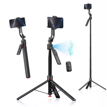 Tripé 4smarts 541772 para smartphone e câmara digital, 3 pernas, altura máxima 176 cm, peso 560 g, preto