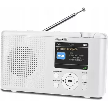 Reflexion TRA23DAB/WH DAB+/FM rádio de mesa, recarregável, branco