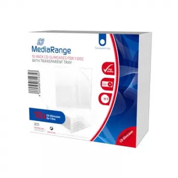 Caixa fina para CD MediaRange BOX32-T para 1 disco 5,2 mm bandeja transparente