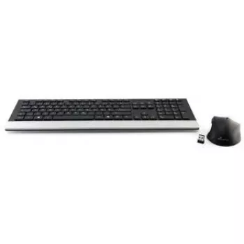 Conjunto de teclado e rato sem fios MediaRange Highline Series MROS105-YU, QWERTZ (eslavo do sul), preto/prateado
