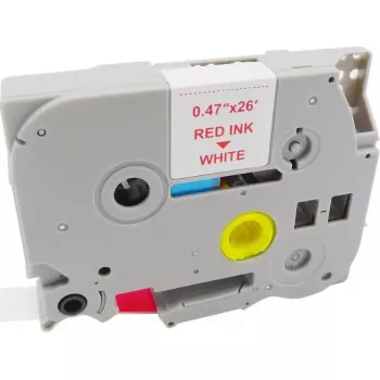 Cassete de fita plástica MediaRange Brother TZ-232 12mm 8m vermelho sobre branco