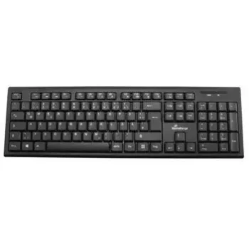 Teclado sem fios MediaRange MROS111-GR layout QWERTY preto – design compacto sem fios