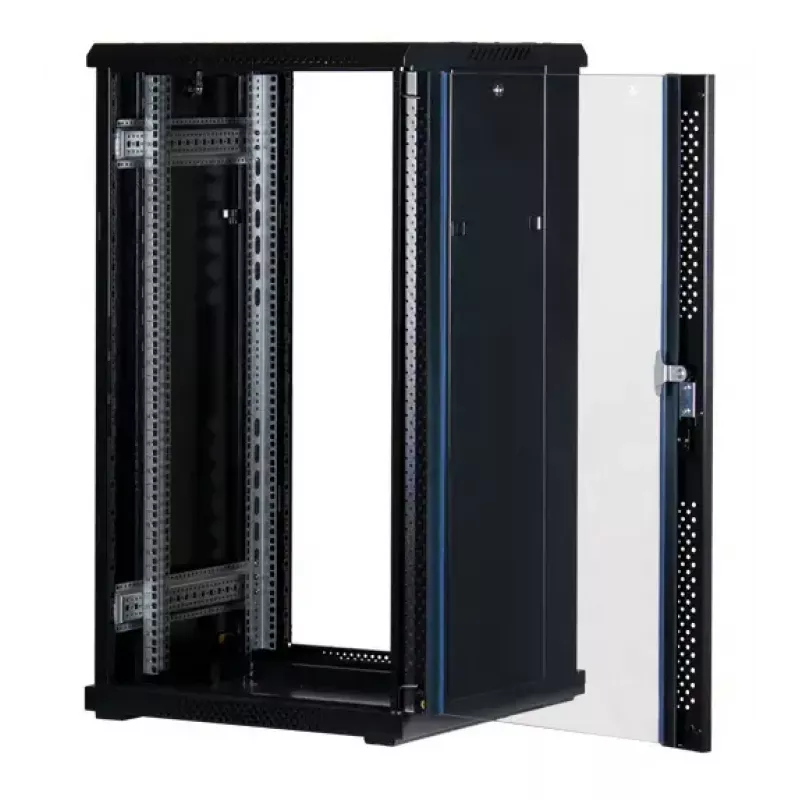 Armário de servidor Rockstable 22 U 19 polegadas com vidro de segurança RS19-6622