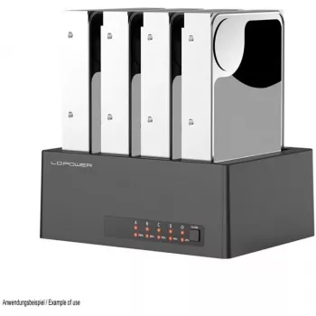 Docking station para HDD LC-Power LC-DOCK-U3-4B-V2 com USB 3.0 e suporte multi-bay