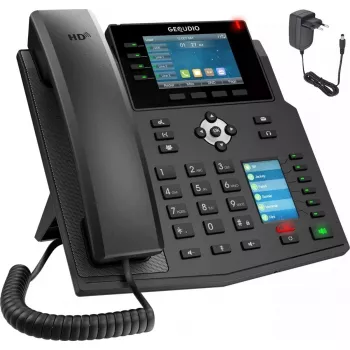 Telefone IP GEQUDIO GX5+ com fonte de alimentação externa WA9550