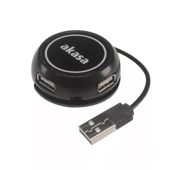 Hub USB Akasa Connect4C 4-IN-1 preto