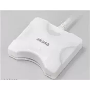 Leitor de cartões Akasa AK-CR-03WHV2 USB 3.0 branco, leitor multi-slot externo para SD/microSD/CF/Memory Stick
