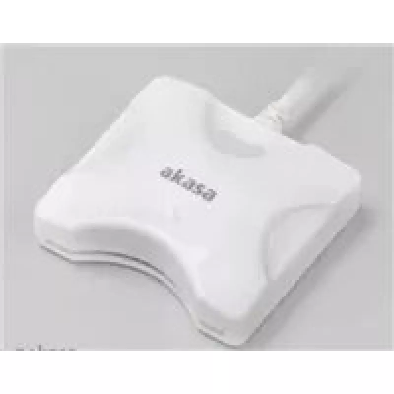 Leitor de cartões Akasa AK-CR-03WHV2 USB 3.0 branco, leitor multi-slot externo para SD/microSD/CF/Memory Stick