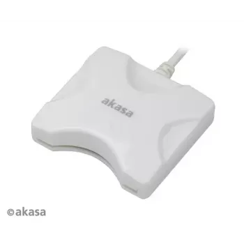 Leitor de cartões Akasa AK-CR-03WHV2 USB 3.0 branco, leitor multi-slot externo para SD/microSD/CF/Memory Stick