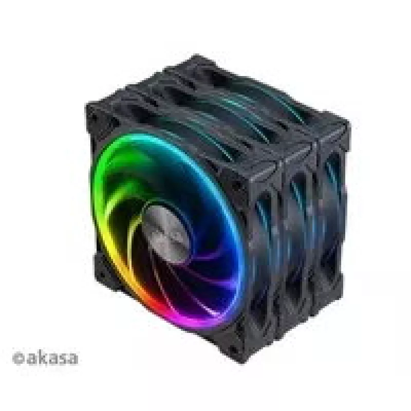 Conjunto de ventoinhas axiais para caixa Akasa SOHO AR LED 12 cm RGB, 3 unidades