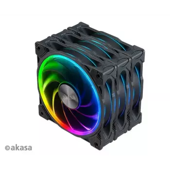 Conjunto de ventoinhas axiais para caixa Akasa SOHO AR LED 12 cm RGB, 3 unidades