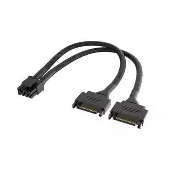 Cabo adaptador de alimentação Akasa Dual SATA para 8 pinos CPU (AK-CBPW33-15) 15 cm