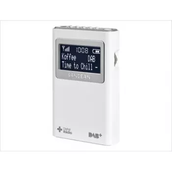 Rádio portátil Sangean DPR-39 DAB+ FM LCD branco