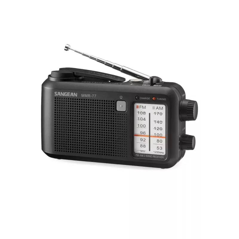 Rádio portátil Sangean MMR-77 analógico AM FM preto auscultadores de 3,5 mm