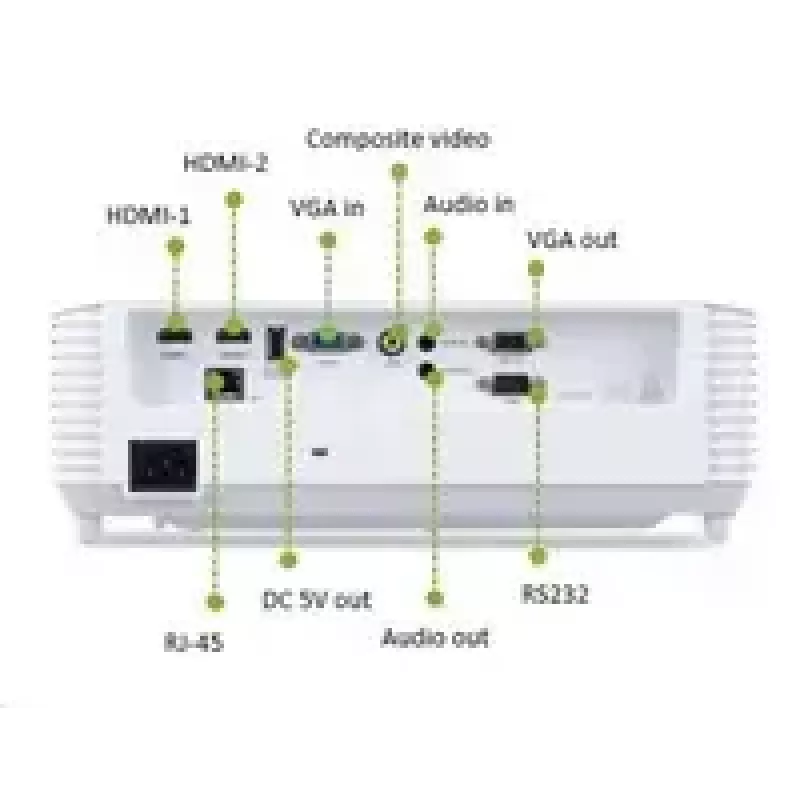 Projetor de curto alcance Acer S1387n, WXGA 1280x800, 4000 ANSI, 20.000:1, HDMI/VGA/RJ45, altifalante 16W, 3,1 kg