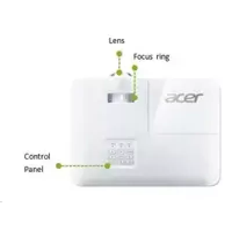 Projetor de curto alcance Acer S1387n, WXGA 1280x800, 4000 ANSI, 20.000:1, HDMI/VGA/RJ45, altifalante 16W, 3,1 kg