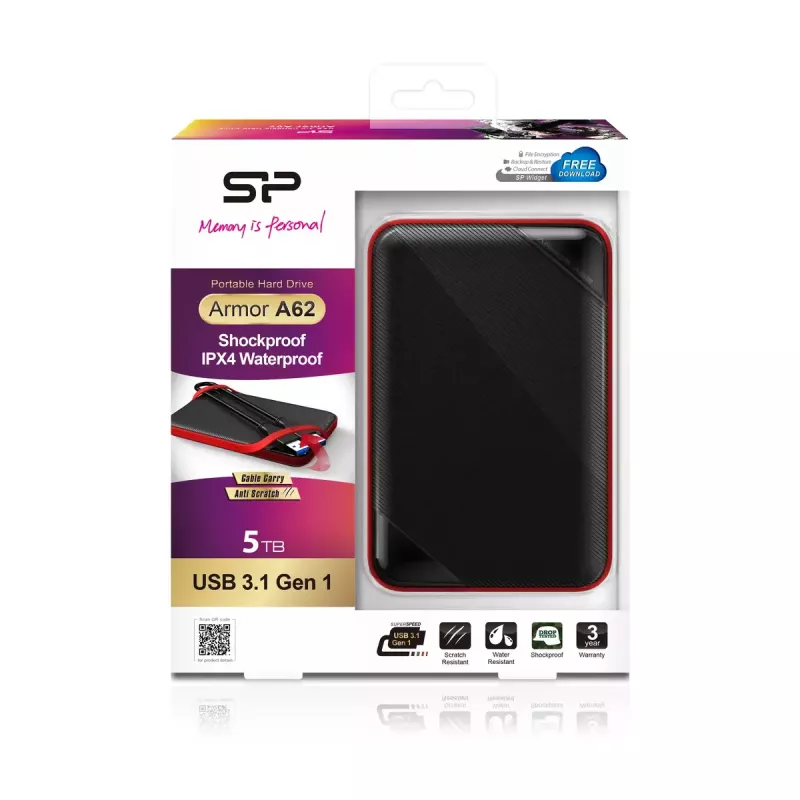 Disco externo Silicon Power 5 TB USB 3.2 Armor A62