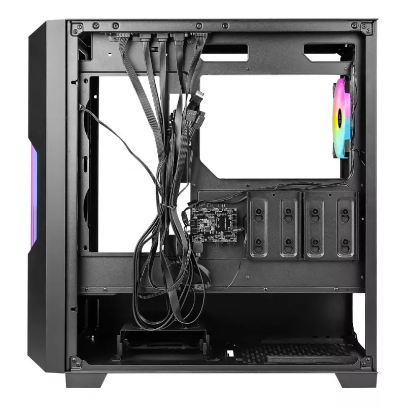 Caixa de PC AZZA Guardian Glass Midi Tower – preta, ATX/Micro‑ATX/ITX/EATX, suporta 3,5 polegadas×2 / 2,5 polegadas×4, ventoinhas frontais de 120/140 mm