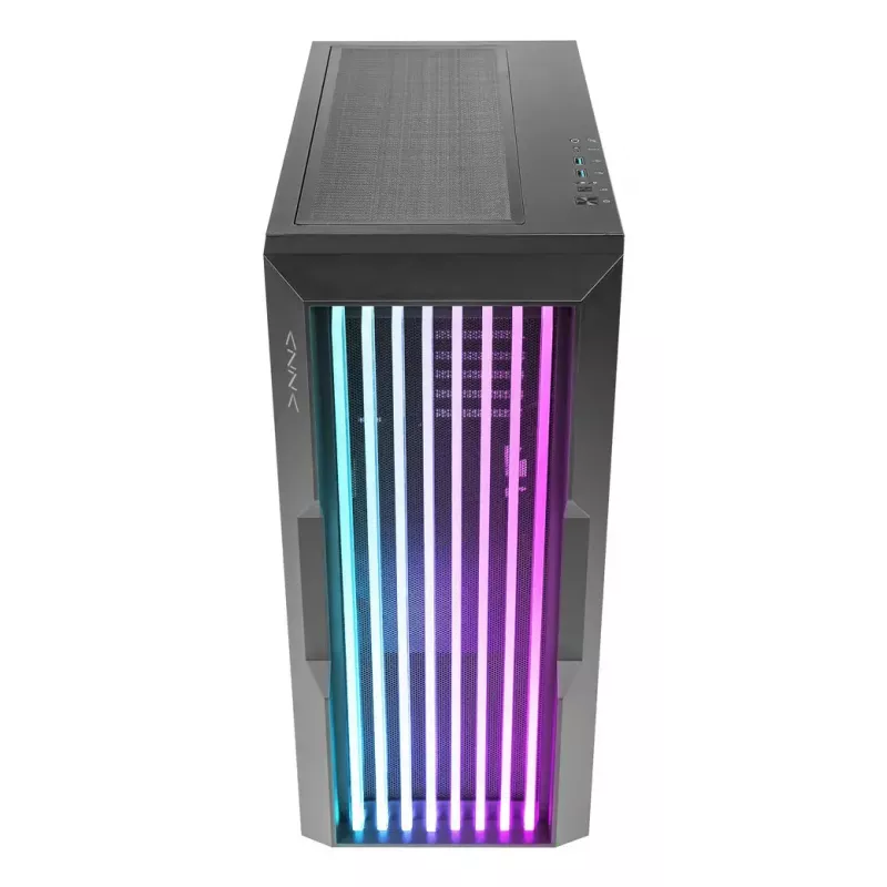 Caixa de PC AZZA Guardian Glass Midi Tower – preta, ATX/Micro‑ATX/ITX/EATX, suporta 3,5 polegadas×2 / 2,5 polegadas×4, ventoinhas frontais de 120/140 mm