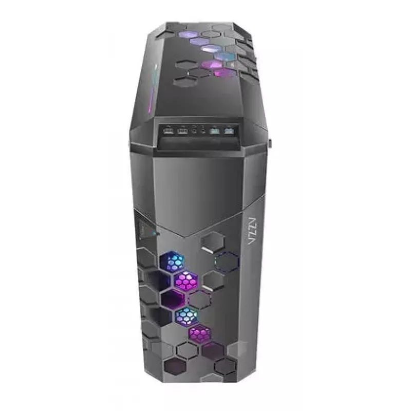 Caixa de PC AZZA STORM ARGB Full Tower – preta, suporte ATX/Micro-ATX/EATX, ventoinhas ARGB pré-instaladas