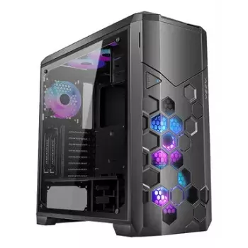 Caixa de PC AZZA STORM ARGB Full Tower – preta, suporte ATX/Micro-ATX/EATX, ventoinhas ARGB pré-instaladas
