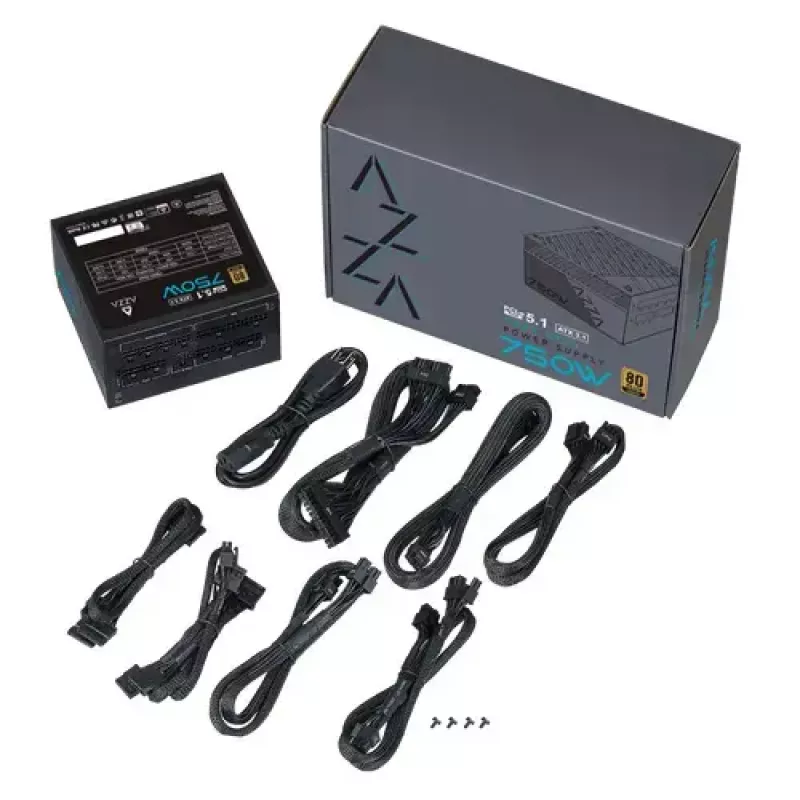 Fonte de alimentação Azza PSAZ-750G 750 W 20+4 pinos ATX ATX preta