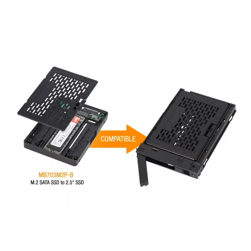 Gaveta para HDD Icy Dock MB742TP-B Universal plástico 134 mm de largura